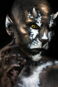 panthera woochie fx body paint makeup lion creature foam latex prosthetic