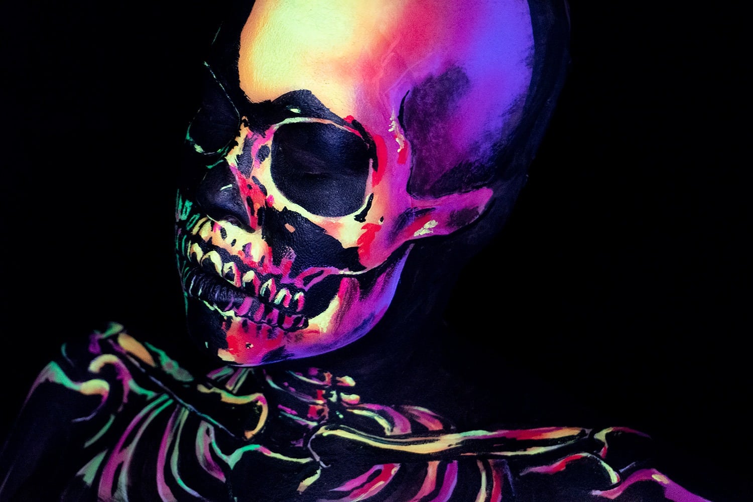 mehron neon uv skeleton body paint makeup